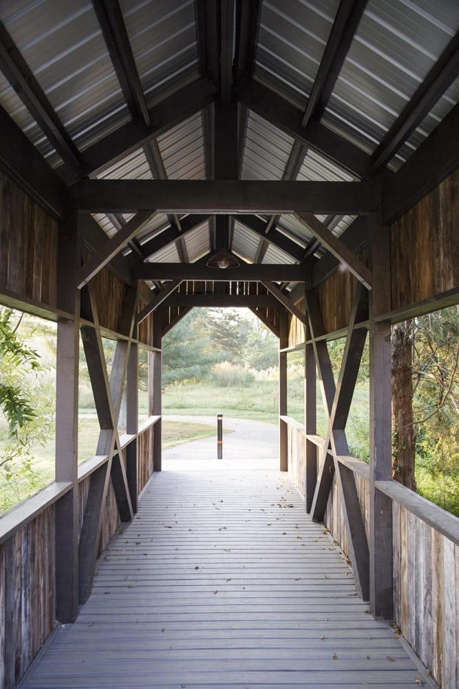 A wooden foot bridge in stephens valley