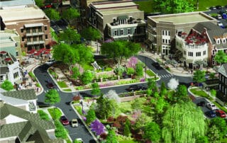 Downtown retail and living areas in Stephens valley