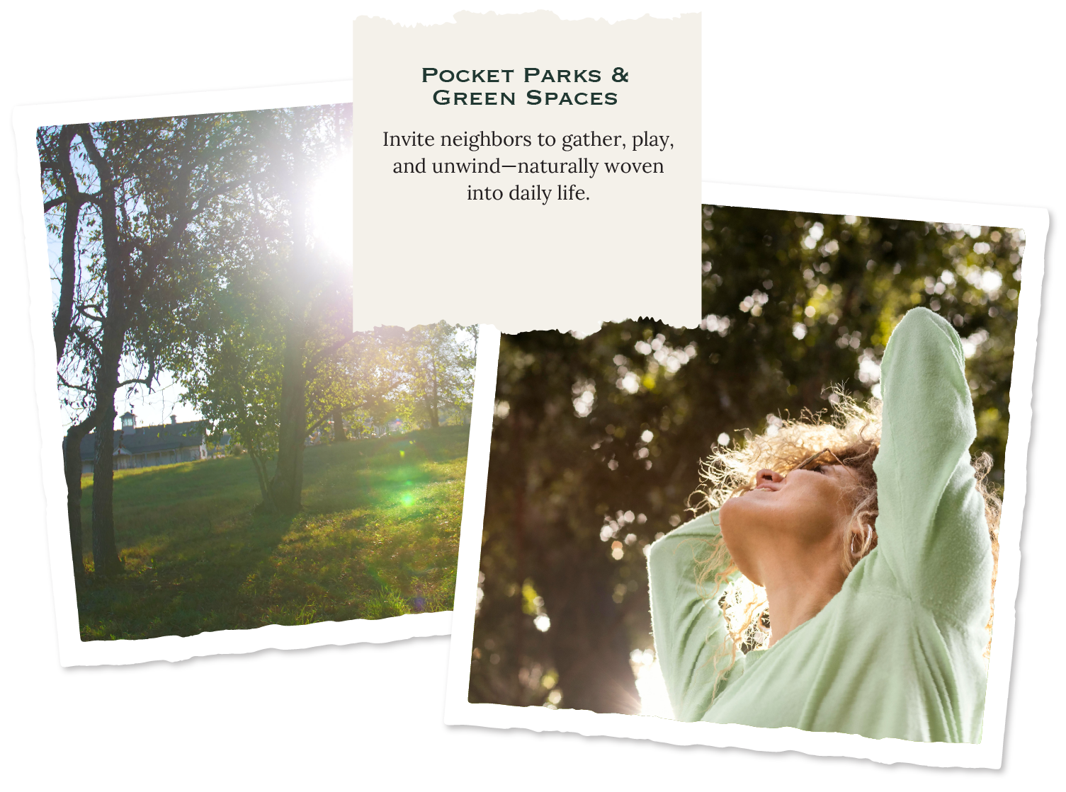 A collage of images for the pocket parks in stephens valley