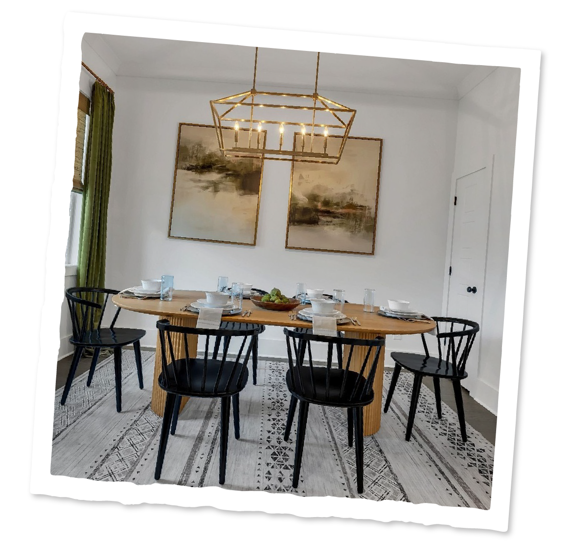 Images_SVWest-03 A dining table with six black chairs