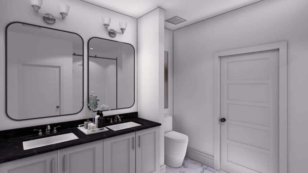 An animated concept of a bathroom in an apartment in stephens valley west