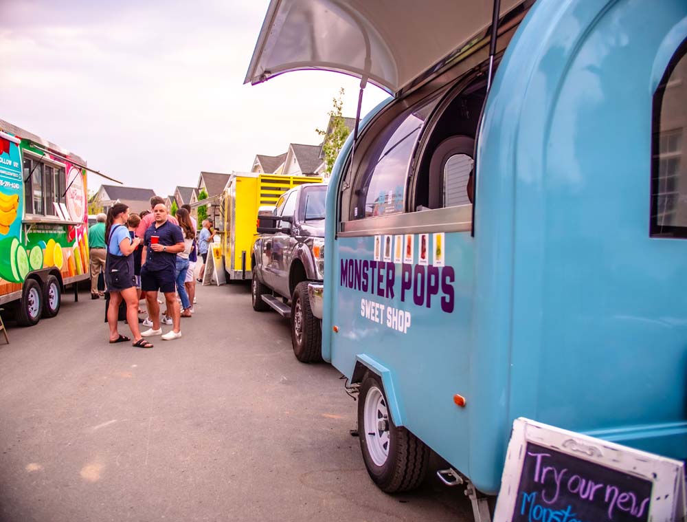 Food trucks gather for the bbq and bluegrass fest at stephens valley