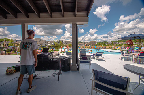 A man djing at the stephens valley pool