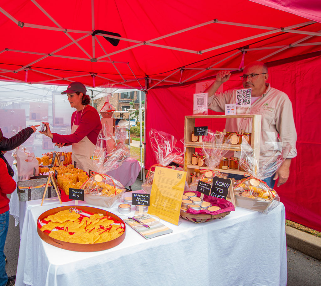 A popup tent for a local business