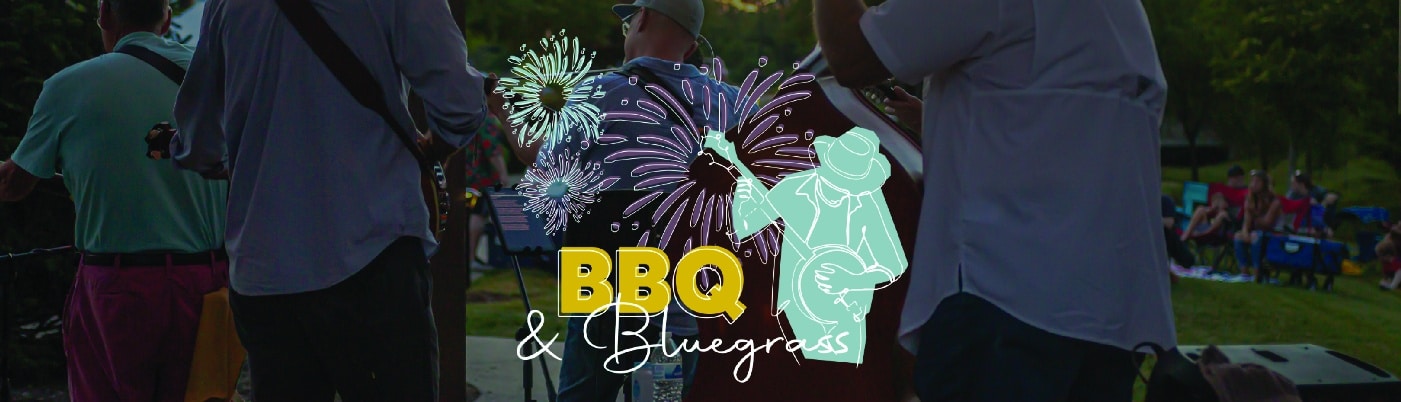 A poster for the 5th annual bbq & bluegrass event in stephens valley