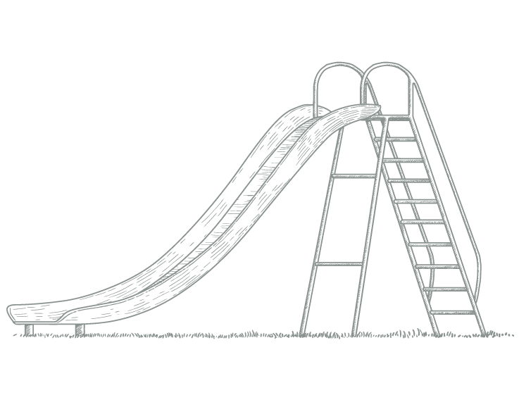 Slide A hand drawn graphic of a playground slide