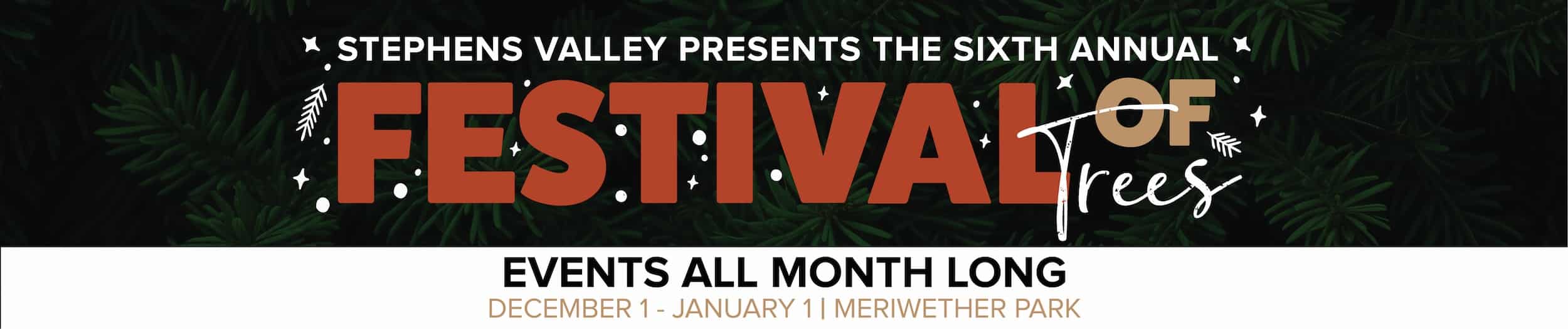 Festival of trees graphic for stephens valley desktop