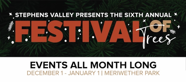 Festival of trees graphic for stephens valley mobile